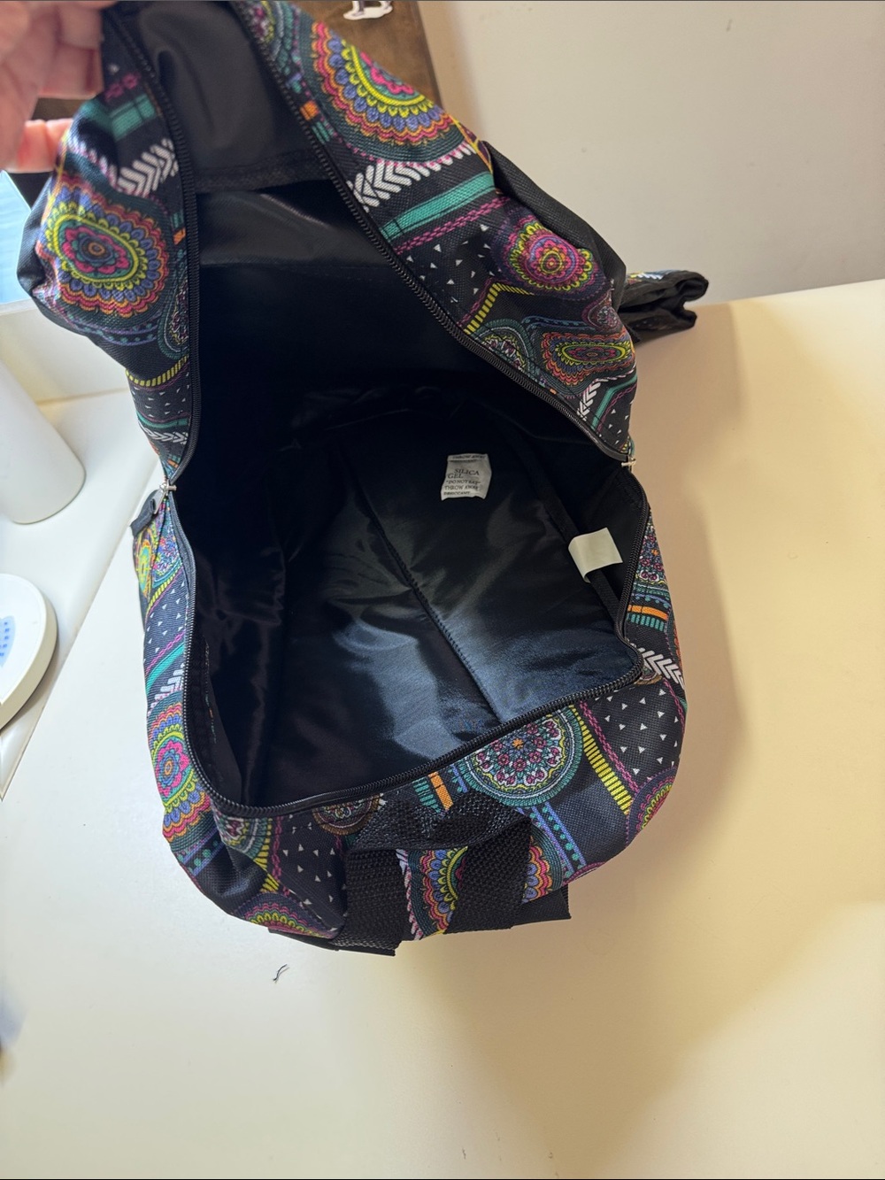 Multicolor Patterned Backpack Set - Black Base - Picture 7 of 11